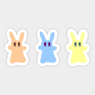 Three Cute Bunnies with friendly eyes Sticker